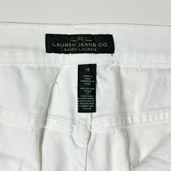 NWT $89.50 Lauren Ralph Lauren White Classic Straight Stretch Jeans Women Sz. 14 - Picture 11 of 16